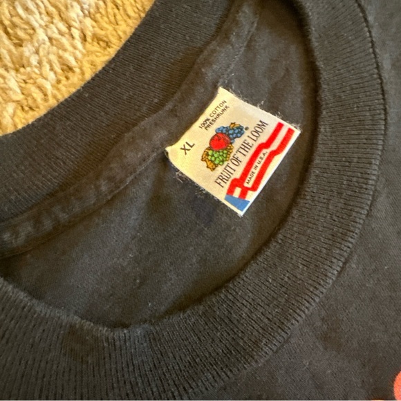 1990s Puff Paint Flower T-Shirt Size XL - Picture 4 of 9